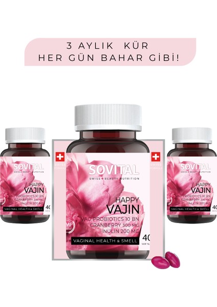 Happy Vajin Sağlığı ve Kokusu 40 Softgels 3 Adet