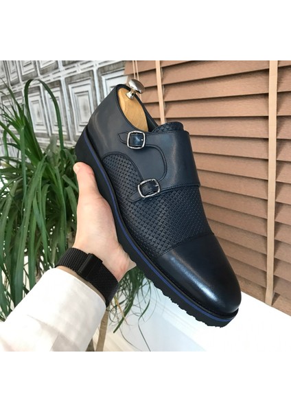 Italyan Stil Iç Dış Naturel Deri Erkek Ayakkabı Lacivert T5654 fiyatları