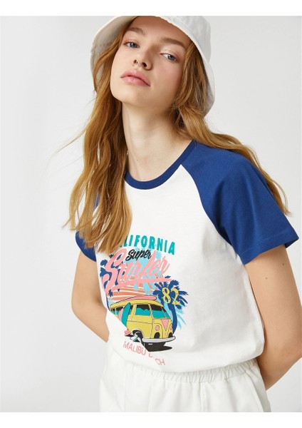 3SAL10077IK Kırık Beyaz 001 Genç Kız Jersey Pamuk T-Shirt