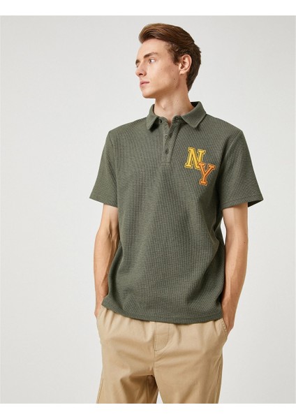 3SAM10011MK 801 Haki Erkek Polyester Jersey Polo Yaka T-Shirt fiyatları