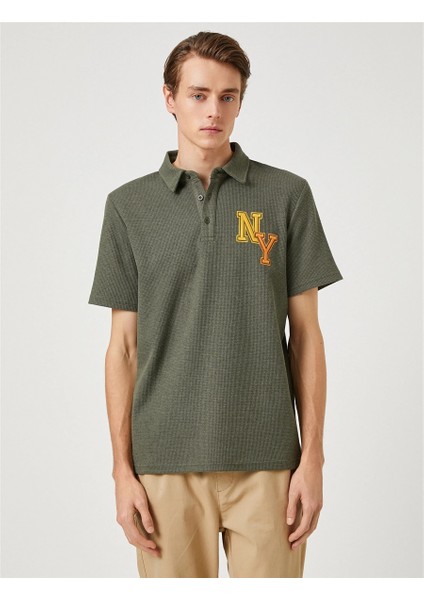 3SAM10011MK 801 Haki Erkek Polyester Jersey Polo Yaka T-Shirt modelleri