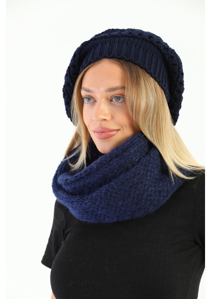 Kadın Triko Bere ve Örgü Boyunluk Set modelleri