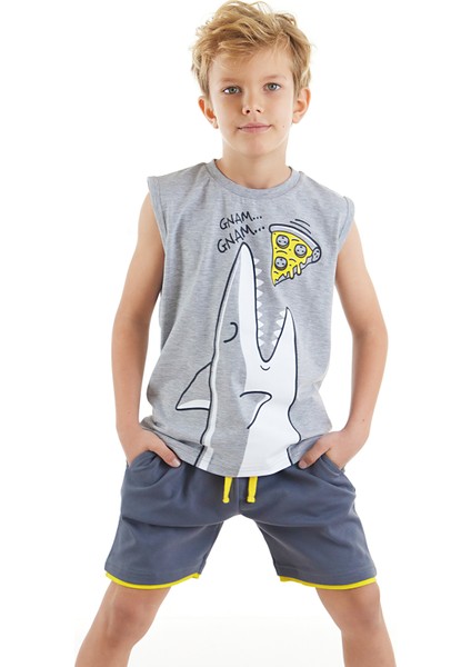 Pizzacı Köpekbalığı Erkek Çocuk T-shirt Şort Takım