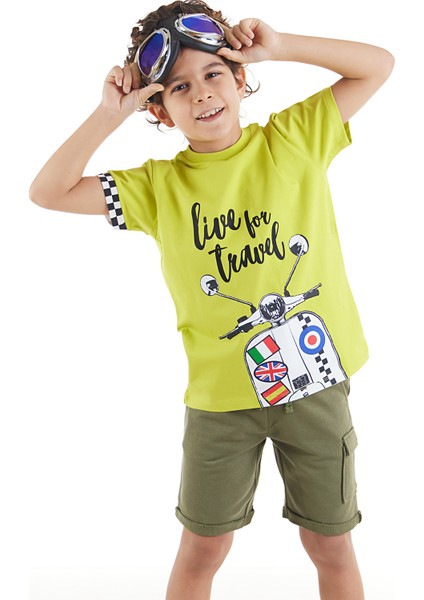 Motosiklet Turu Erkek Çocuk T-Shirt Şort Takım