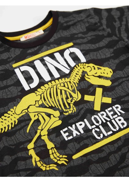 Dino Explorer Erkek Çocuk T-shirt Kapri Şort Takım