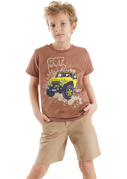 Jeep Mood Erkek Çocuk T-shirt Gabardin Şort Takım