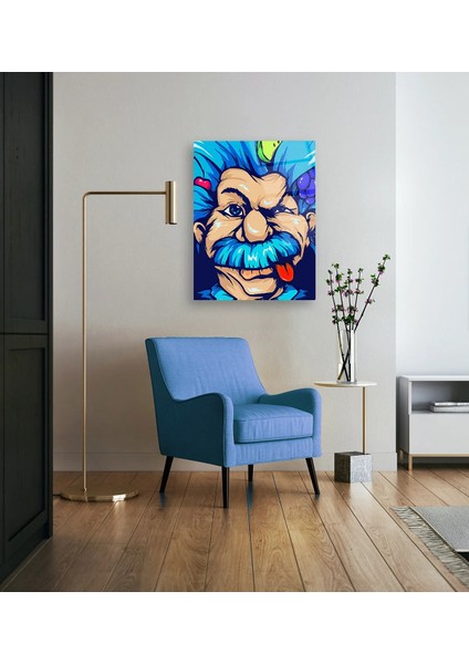 Renkli Albert Einstein Cam Tablo modelleri