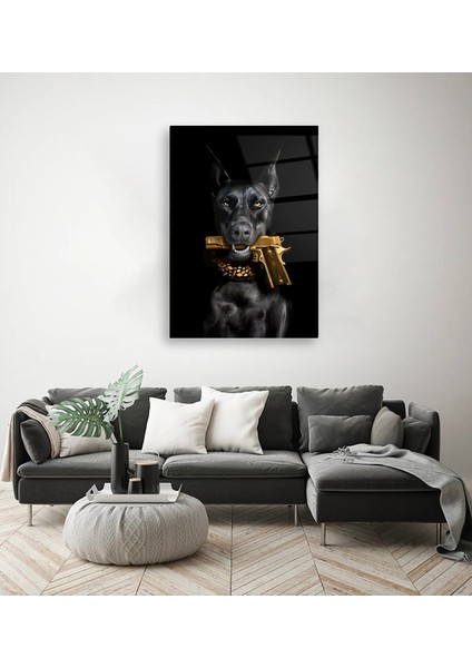 Gold Renkli Doberman Cam Tablo fiyatları