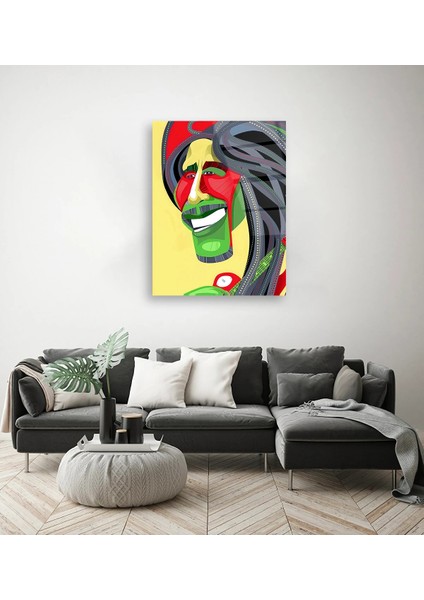 Bob Marley Karikatür Cam Tablo modelleri