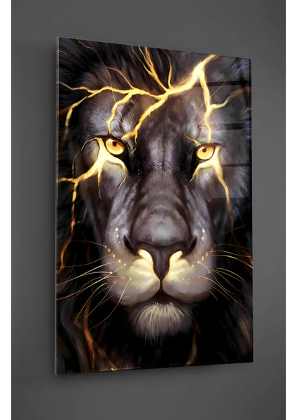 Neon Efekt Aslan Cam Tablo