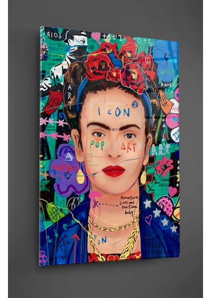 Frida Kahlo Popart Cam Tablo