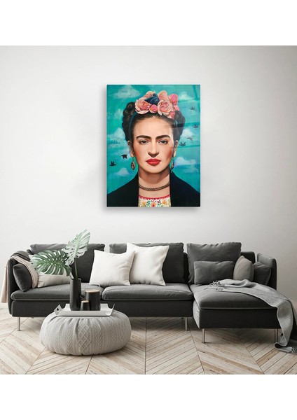Frida Kahlo ve Kuşlar Cam Tablo