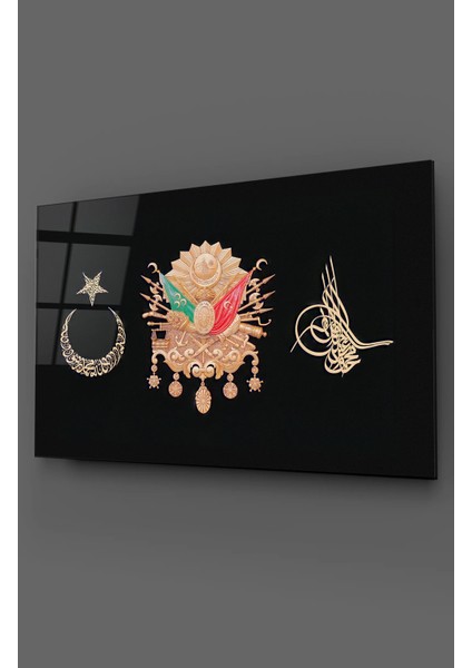 Osmanlı Devlet Arması ve Tuğrası Cam Tablo