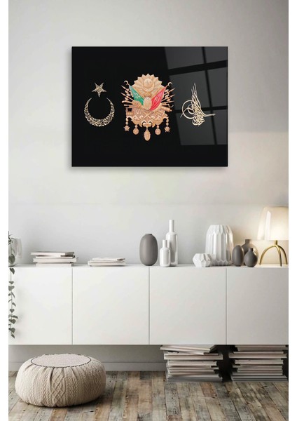 Osmanlı Devlet Arması ve Tuğrası Cam Tablo fiyatları