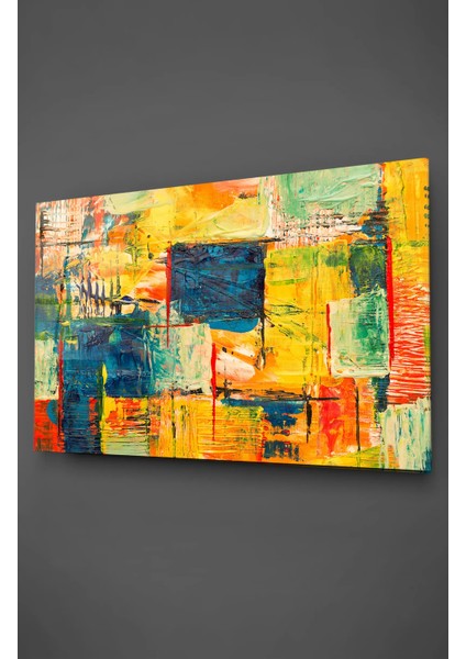 Yağlı Boya Efekt Soyut Cam Tablo