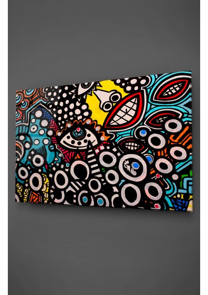 Renkli Karikatür Cam Tablo