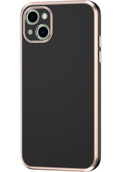 Apple iPhone 14 Kılıf Kamera Korumalı Altın Kenar Tasarım Silikon