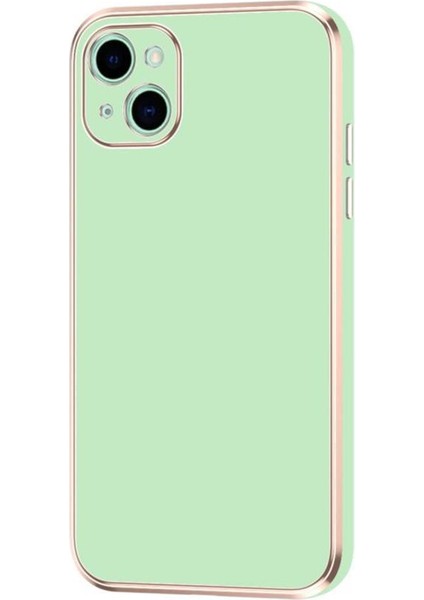 Apple iPhone 14 Kılıf Kamera Korumalı Altın Kenar Tasarım Silikon