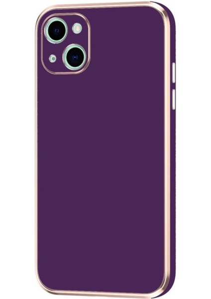 Apple iPhone 14 Kılıf Kamera Korumalı Altın Kenar Tasarım Silikon