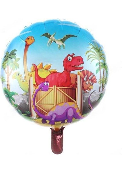 Yuvarlak Dinazor Folyo Balon 43 cm