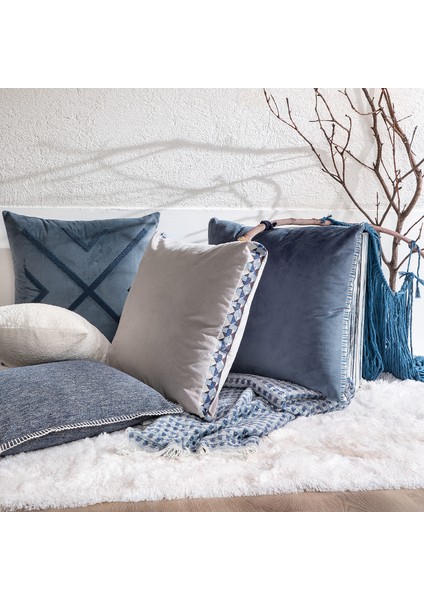 Bedding Serenity Dekoratif Kırlent Kılıfı - Indigo