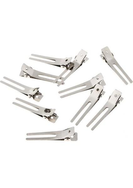 2-4 Parça 10 Adet Klips Boş Çift Çatal Metal Timsah Klips , 4 Adet (Yurt Dışından)