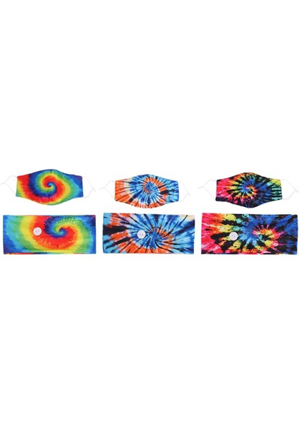 Düğmeler Bantlı Ter Bandı ile 3x Esnek Kafa Bandı (Yurt Dışından)