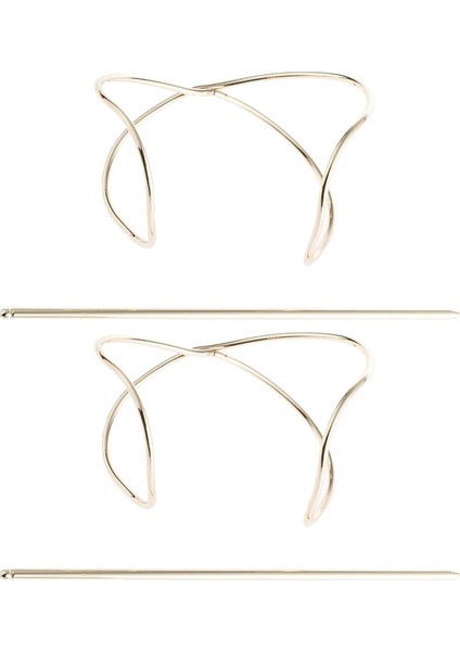 2x Kadınlar Barrette Pim Saç Aksesuarları Çörek Tutucu Saç Tokası Uzun Saç Slayt Klibi (Yurt Dışından)