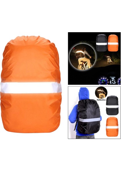 Yansıtıcı Sırt Çantası Yağmur Kapağı Yürüyüş Kampı Bisiklet Sırt Çantası Çanta Toz Gro -Portakal (Yurt Dışından) modelleri