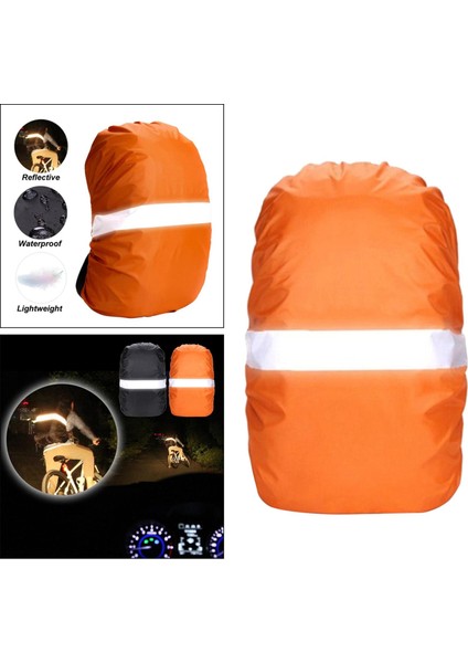 Yansıtıcı Sırt Çantası Yağmur Kapağı Yürüyüş Kampı Bisiklet Sırt Çantası Çanta Toz Gro -Portakal (Yurt Dışından) indirimleri