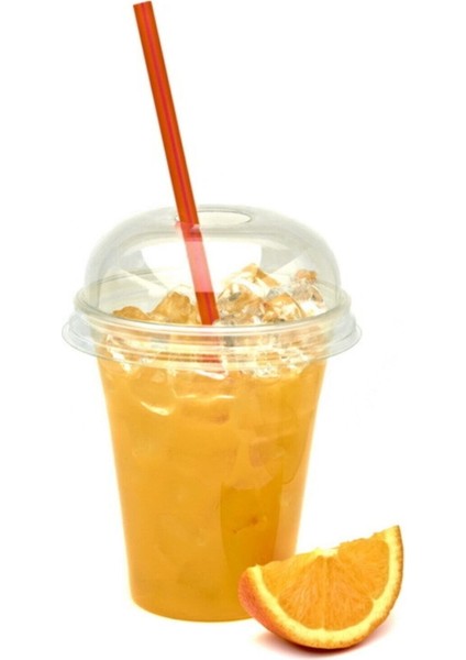 350 cc Pet Plastik Milkshake Limonata Bardağı Kapaklı 50 Adet