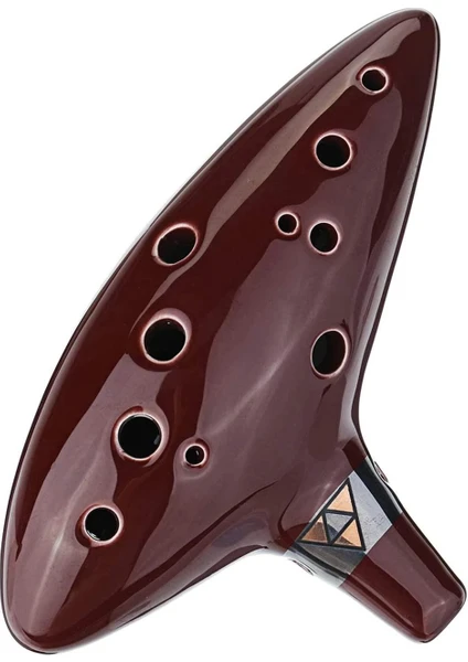 Ocarina 12 Delik Ocarina Seramik Alto C Ocarina Flüt Mavi Ocarina Sualtı Müzik Nefesli Enstrüman Kahverengi