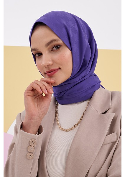 Ipeksi Jakar Lara Şal Dama Desen - Metalik Mor fiyatları