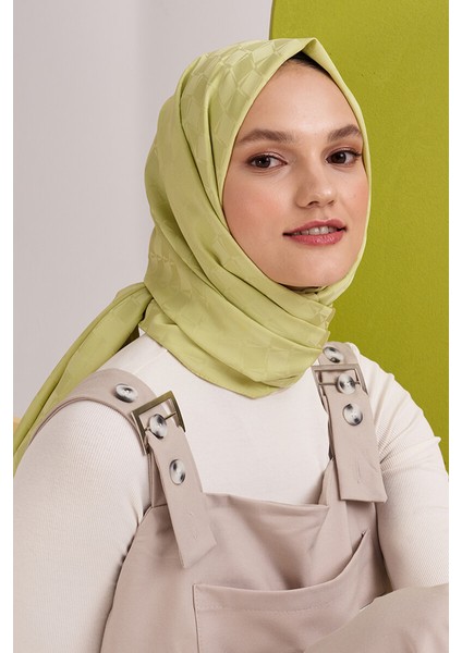 Ipeksi Jakar Lara Şal Dama Desen - Lime