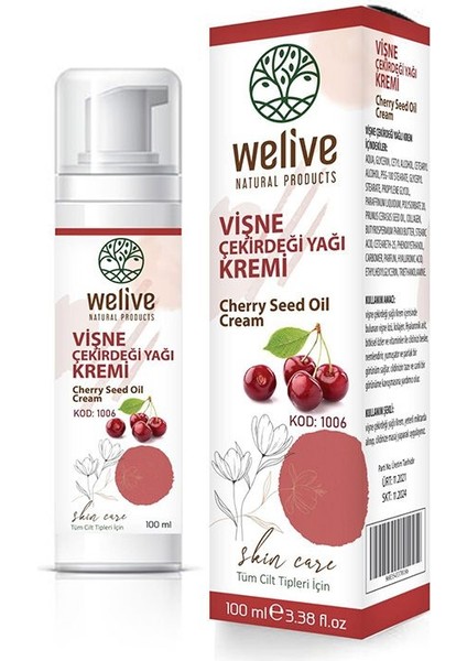 Welıve Vişne Çekirdek Yağlı Krem 100 ml