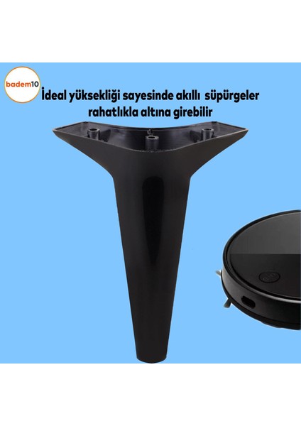 Aspen Lüks Mobilya Kanepe Koltuk Tv Ünitesi Konsol Yükseltici Ayağı Ayakları 20 Cm Siyah Ayak