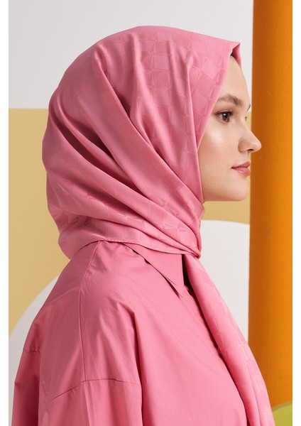 Seda Aydın Ipeksi Jakar Lara Şal Dama Desen - Tatlı Pembe indirimleri