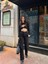 Mary Yüksek Bel Beyaz Dikişli Siyah Kargo Cep Jeans Kargo Cep Kot Pantolon( 1 Beden Büyük Alın ) 4