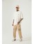 Aesthetıc Dreams Baskılı Beli Lastikli Organik Pamuklu Relaxed Jogger Eşofman Altı/beıge 4