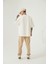 Aesthetıc Dreams Baskılı Beli Lastikli Organik Pamuklu Relaxed Jogger Eşofman Altı/beıge 5