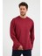 Erkek Günlük Bisiklet Yaka Rahat Oversize Spor Sweatshirt Bordo 3