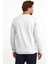 Erkek Önü Baskılı Bisiklet Yaka Spor Sweatshirt Gri 3