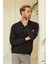 Erkek Bisiklet Yaka Oversize Sweatshirt Siyah 2