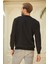 Erkek Bisiklet Yaka Oversize Sweatshirt Siyah 4