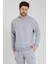 Erkek Bisiklet Yaka Oversize Sweatshirt Gri 1