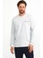 Erkek Basic Bisiklet Yaka Günlük Spor Sweatshirt Gri 1