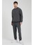 Erkek Bisiklet Yaka Oversize Sweatshirt Antrasit 4