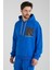 Erkek Oversize Kapüşonlu Sweatshirt Saks 1