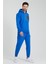 Erkek Oversize Kapüşonlu Sweatshirt Saks 3