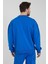 Erkek Bisiklet Yaka Oversize Sweatshirt Saks 4